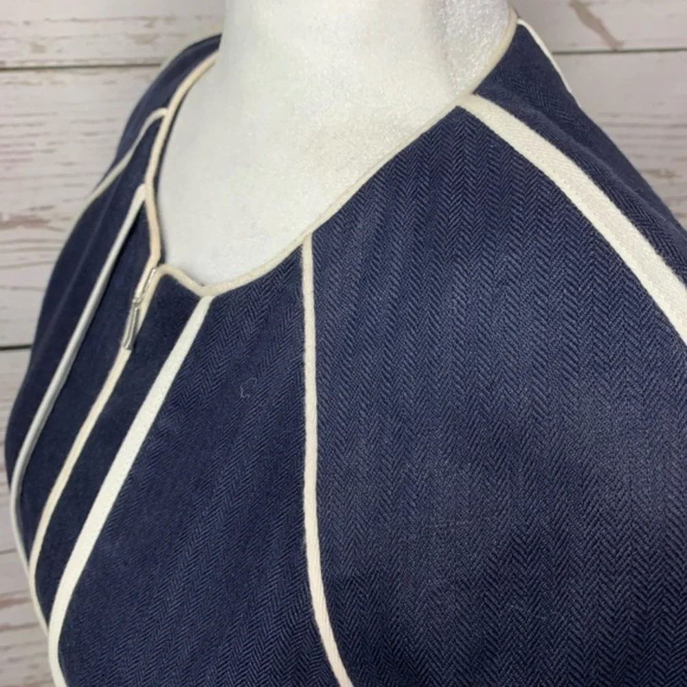 NWOT J. Crew Navy Herringbone Linen Blazer